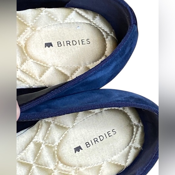 Birdies The Starling Blue Suede Loafer Flats Slip On Shoes Women's Size 10W - Picture 9 of 12